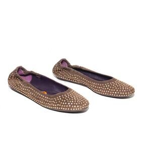 VANELi Brown Suede Studded Ballet Flats Size 8.5N (Narrow)